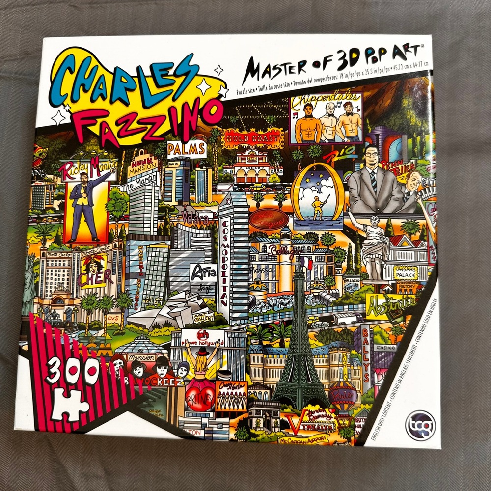 Charles Fazzino Midnight in Vegas 300‎ Piece Jigsaw Puzzle 3D Pop Art 37976 TCG